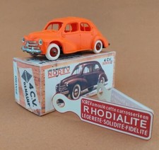 Norev Renault 4cv 4 cv Norev orange flash étiquette boite reproduction.