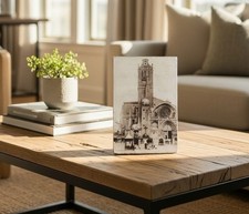 Vintage wooden plaque "Cathedral Saint-Étienne, Toulouse - wooden painting