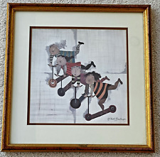 Graciela Rodo Boulanger "LES TROTINETTES" SCOOTERS  Signed Print 9.5" by 9.5"
