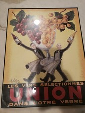 Union Wine Ad Tile Vintage Les Vins Selectionnes Dans Votre Verre 14"× 11"