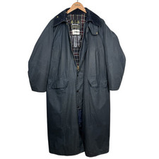 Barbour A170 Burghley Wax Coat Jacket Vintage 1989 Navy Long Size C38/97CM Small