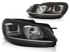 Phare À LED De Jour Upgrade Pour VW Golf 6 08-12 Noir / Chromé