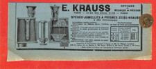 PARIS (10°) ZEISS BINOCULARS - KRAUSS / E. KRAUSS / ADVERTISING 1901