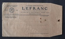 Enveloppe publicitaire ETABLISSEMENTS LEFRANC couleur peinture paint advertising