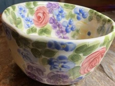 Table Tops Unlimited Hand Painted Collection 6" ROSE "JARDINE" DEEP BOWL
