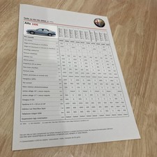 Alfa Roméo  166 2002 liste prix tarif 2.0 2.5 V6 3.0 2.4 JTD prospectus