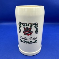 Vintage Stella Artois pottery 1 liter stein Marked Baudour CRF Belgium, glazed