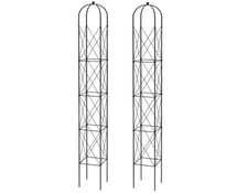 Pergola en métal rose grimpante treillis de jardin noir H 190 GRAND - LOT de ...