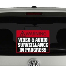 Warning Video and Audio Surveillance In Progress Vinyl Decal Sticker