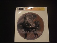 1 autocollant - motif chien  CANE CORSO Oreilles  non coupées