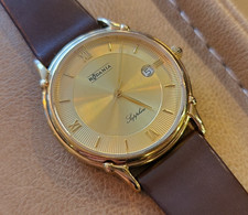 RODANIA SAPPHIRE quartz from 80/90' classic goldfilled 34mm