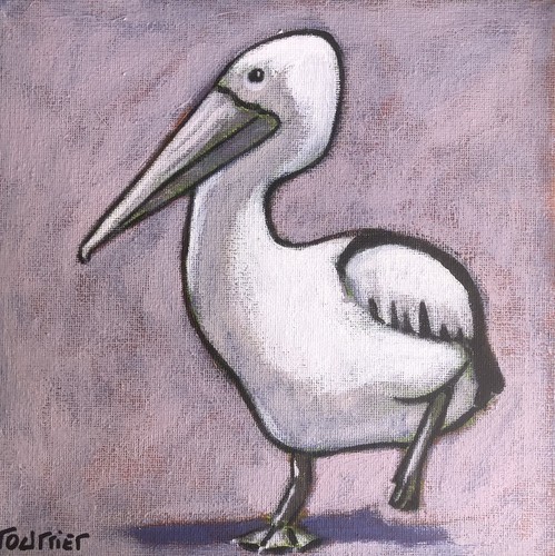 Tableau peinture pélican - tableau,