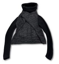 Archival ? Sarah Pacini Open Front High Neck Knitted Oversized Sweater OS