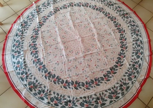 Nappe ronde motifs houx - , 170cm