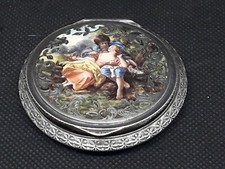 Poudrier argent massif