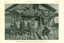 Antique document M. Clémenceau visits a coal mine 1918 from magazine