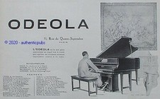 PUBLICITE ODEOLA PIANO A QUEUE PNEUMATIQUE INSTRUMENT MUSIQUE DE 1925 FRENCH AD