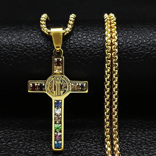 Collier croix saint benoît - saint,