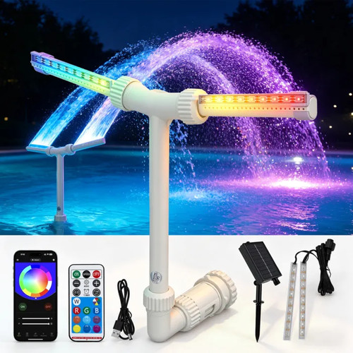 Fontaine solaire piscine led - solaire,