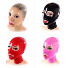 Masque caoutchouc fétiche capuche en latex multicolore BDSM fermeture éclair arr