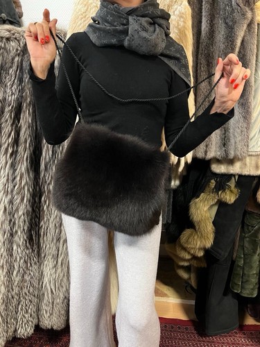Sac fourrure renard noir - de,