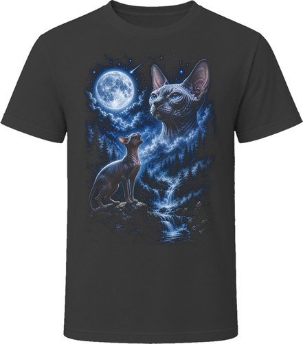 Sphynx cat howling the - the, moon