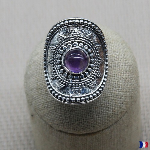 Bague améthyste argent - améthyste, en