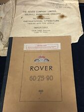 1953 Rover 60, 75, & 90 Owners Instruction Manual Original Piece Item Curios 2b
