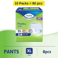 80 x pantalons TENA valeur couche adulte XL coupe confortable sécurisée port ...