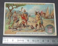 CHROMO LIEBIG OXO 1910 ROUND TABLE CYCLE N°4 ARTHUR LANDING IN IRELAND