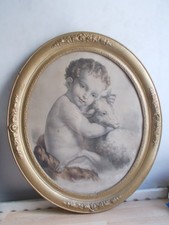 Ancien cadre ovale en bois