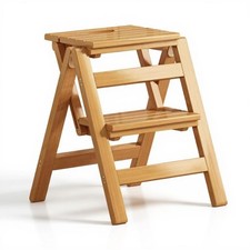 Escabeau pliant bois trois