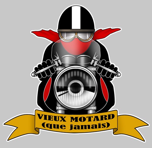 Sticker vieux motard que - motard, (que