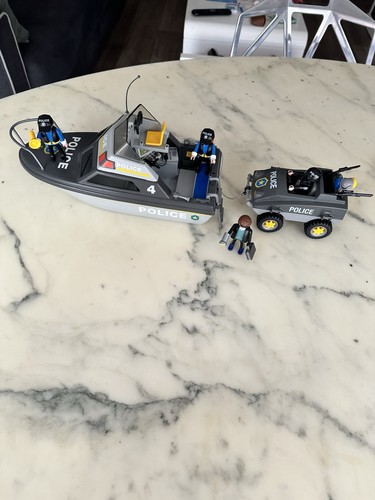 Lot playmobil police bateau - police,