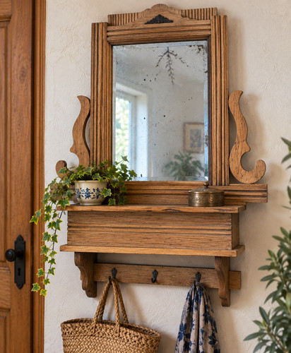 Ancien miroir mural - , bois