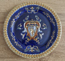 Ancienne assiette plate Gien Renaissance – Faïence Française Signée – 1960/1971