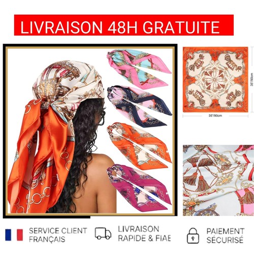 Foulard carré soie satin - foulard,