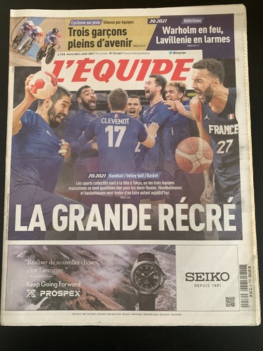 Equipe journal 08 2021 - l'equipe, 4/08/2021