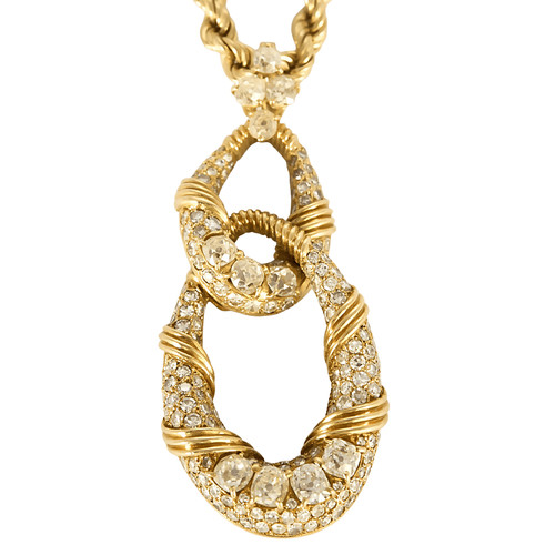 Collier jaune 18k et - or,
