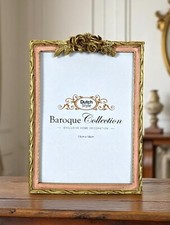 Cadre Photo Ludique Baroque Roses Rose Or Rectangulaire 14 X 20Cm NEUF