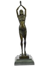 Statue Figurine Danseuse Égyptienne Art Déco Larg Sculpture En Bronze