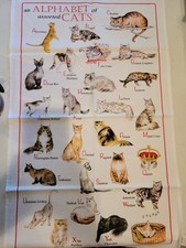 Dish Towels Alphabet Of Cats Design 100% Cotton Set Of 2. -  19" X 31"