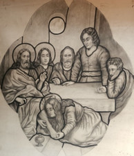 XIXe Dessin Projet Vitrail ART