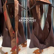 ZARA WOMAN FW25 BROWN CHOKER TIE VEST TOP ALL SIZES 2010/780/700