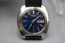 Vintage Seiko 7006-7007 Mens Automatic Day/Date Watch Blue Dial 39mm
