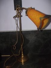 Brass Swivel Lamp Desk ART DECO Tulip Glass Paste French Glass