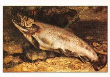 Postcard ART GUSTAVE COURBET the trout
