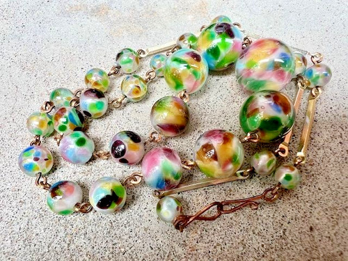 Collier ancien perles - , murrine