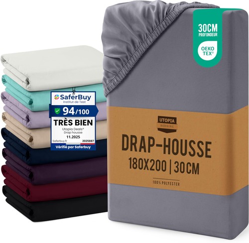 Drap housse gris - housse, 180