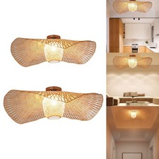 Plafonnier en Bambou Encastré Lustre Créatif Lampe de Ferme Nordique Rustique